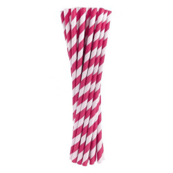 Magenta papír szívószál 24...