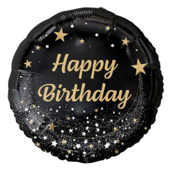 Happy Birthday Black fólia...