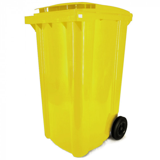 Háztartási kuka 240L-es, sárga, kerekes, műanyag - [TM] - [NGK]