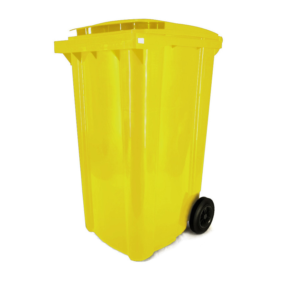 Háztartási kuka 240L-es, sárga, kerekes, műanyag - [TM] - [NGK]