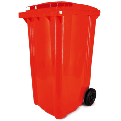 Háztartási kuka 240L-es, piros, kerekes, műanyag - [TM] - [NGK]