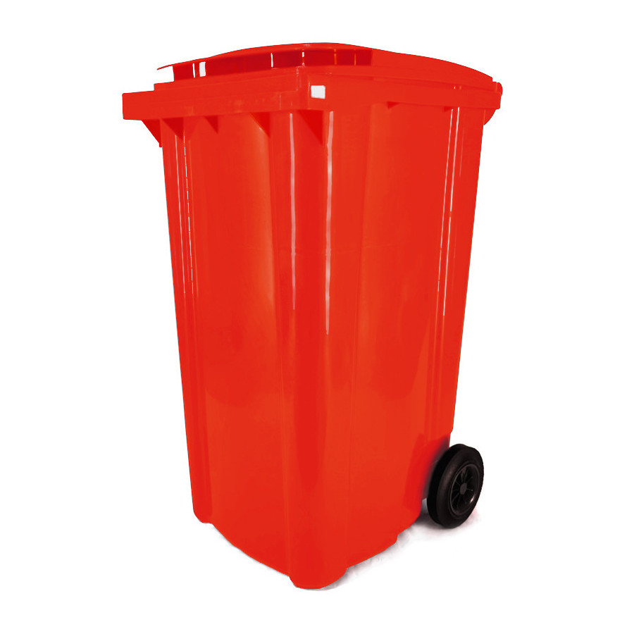 Háztartási kuka 240L-es, piros, kerekes, műanyag - [TM] - [NGK]