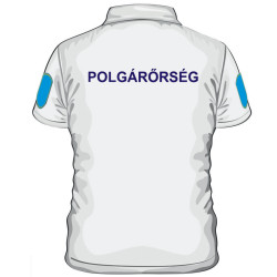 Polgárőr Fehér Eco Galléros piquet póló kevertszálas