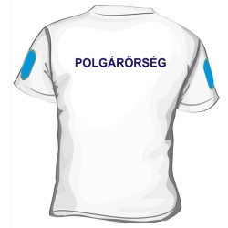 Polgárőr Fehér, Eco, Környakas póló, 100% pamut