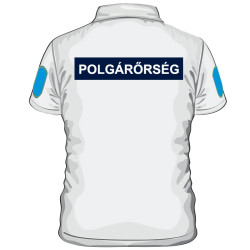Polgárőr Fehér Galléros póló, kevertszálas