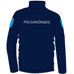 Polgárőr Sötétkék Cipzáras pulóver, 100% poliészter, fényvisszaverővel