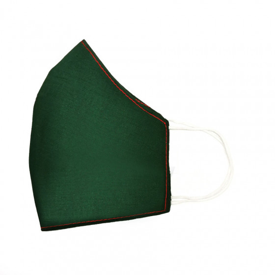 Mosható postás zöld, textil szájmaszk, feliratozható