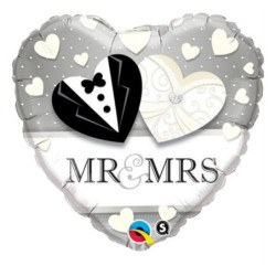 Mr & Mrs, Esküvő fólia lufi...