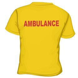AMBULANCE, Sárga Környakas póló, 100% pamut