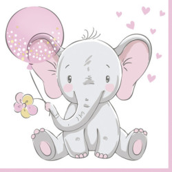 Baby elefánt Pink Balloon...