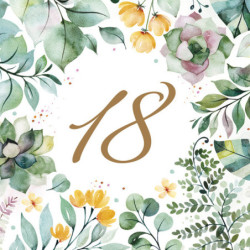 Happy Birthday 18 Floral...