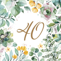 Happy Birthday 40 Floral...