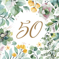 Happy Birthday 50 Floral...