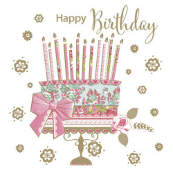 Happy Birthday Cake on Gold...