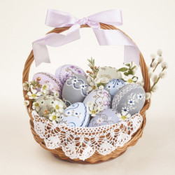 Húsvét Basket with Lace...