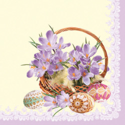 Húsvét Crocuses in a Basket...