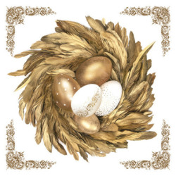 Húsvét Golden Eggs in Nest...