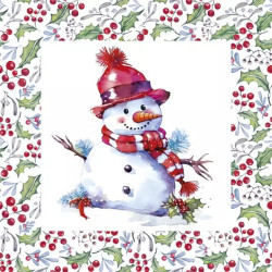Karácsony Happy Snowmen...