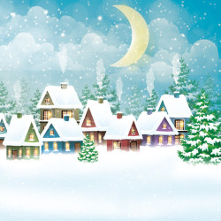 Karácsony Snowy Village...