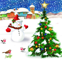 Karácsony Snowman & Tree...