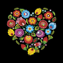 Virág Folk Heart Black...
