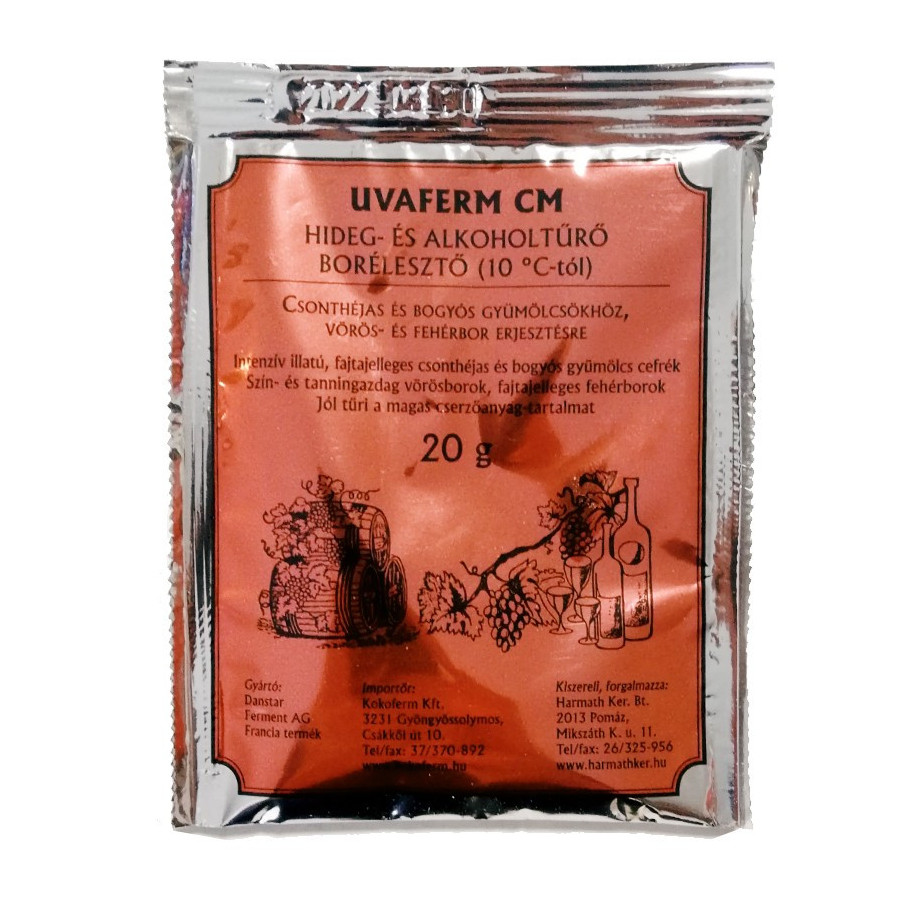 UVAFERM CM hideg- és alkoholtűrő borélesztő 20 g UVAFERM CM hideg- és alkoholtűrő borélesztő 20 g