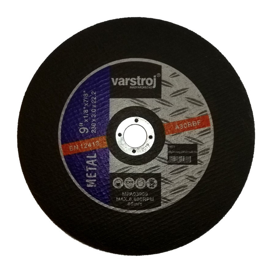 VARSTROJ vágókorong fémre 230x3,0x22,2 VARSTROJ vágókorong fémre 230x3,0x22,2