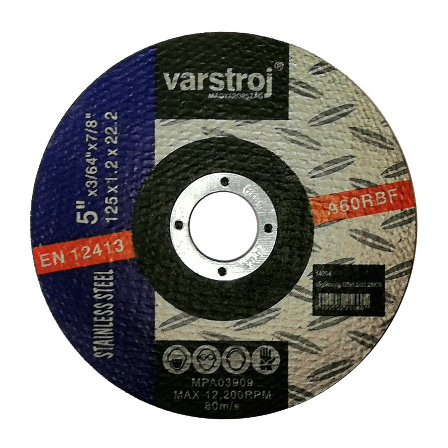 VARSTROJ vágókorong INOX 125x1,2x22,2 VARSTROJ vágókorong INOX 125x1,2x22,2