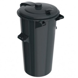 Háztartási kuka 110 L fekete, műanyag - [TM]
