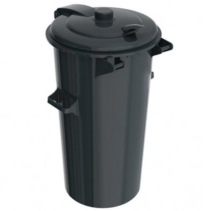 Háztartási kuka 110 L fekete, műanyag - [TM]