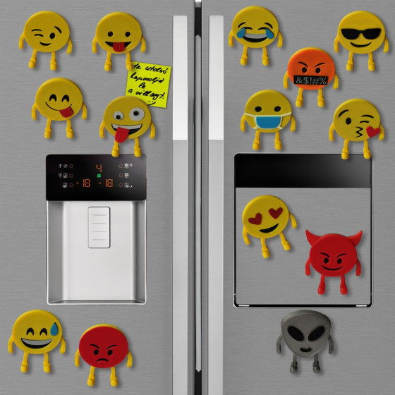 Emoji-Smiley hűtőmágnesek 14 féle