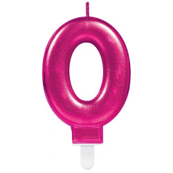 Pink számgyertya 0-ás...