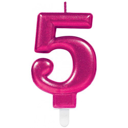 Pink számgyertya 5-ös...