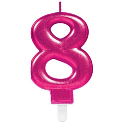 Pink számgyertya 8-as...
