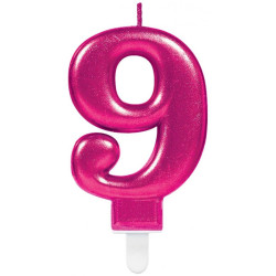 Pink számgyertya 9-es...