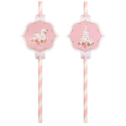 Hercegnők papír szívószál,...