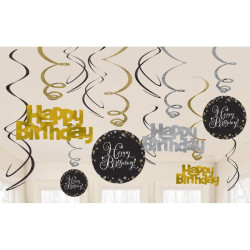 Happy Birthday Gold Szalag...
