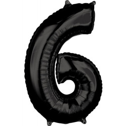 Szám Fólia lufi 6-os, Black...