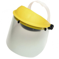 Egész arcot védő homlokpánt, felhajtható, cserélhető látómezővel